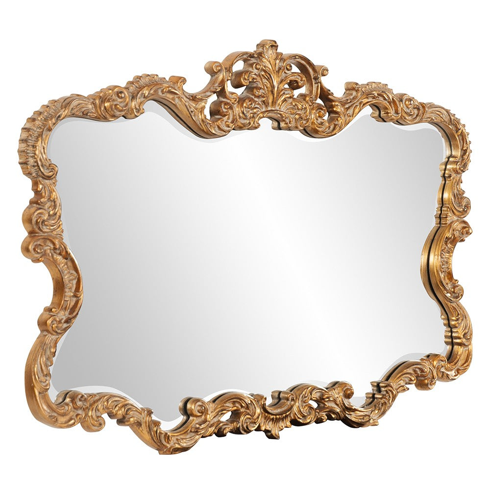 Gold Leaf Mirror With Decorative Textured Frame