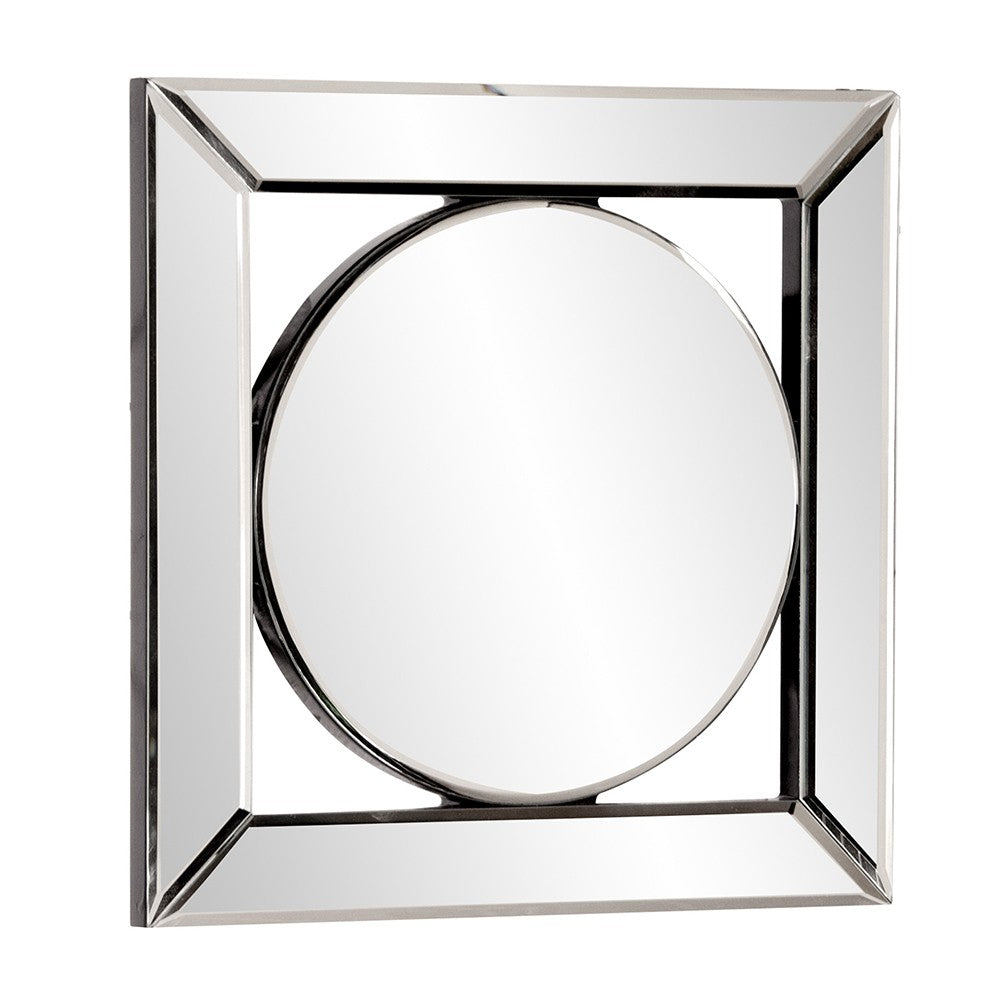 Square Mirror With Center Round Mirror