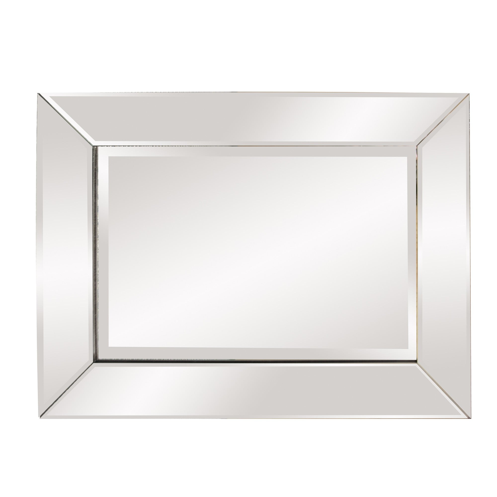 Rectangle Frame Mirror With Mirrored Finish And Beveled Edge