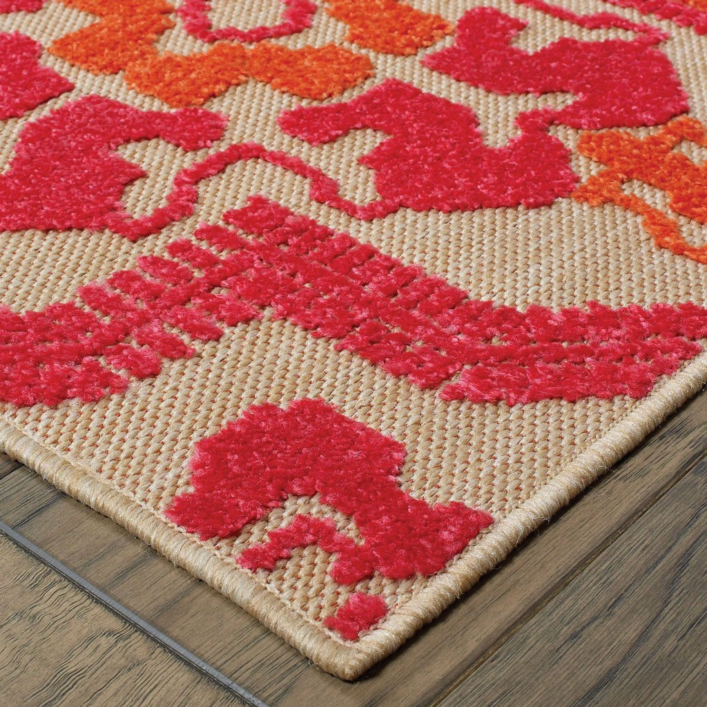 2' X 8' Pink and Orange Moroccan Indoor Outdoor Area Rug