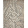 5' X 8' Gray And Ivory Floral Indoor Outdoor Area Rug