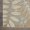 5' X 8' Gray And Ivory Floral Indoor Outdoor Area Rug