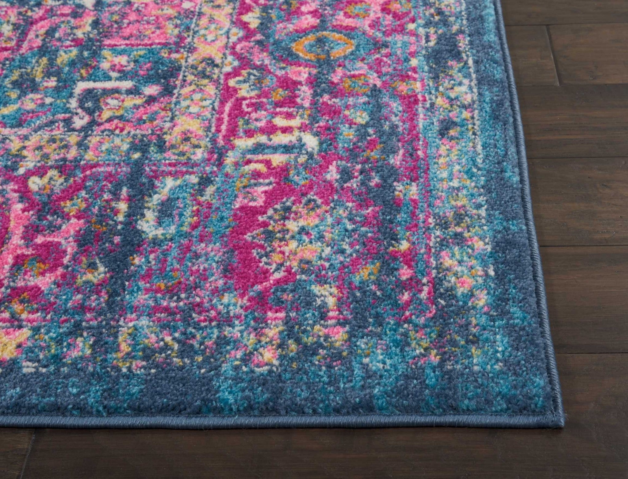 7' X 10' Blue Power Loom Area Rug