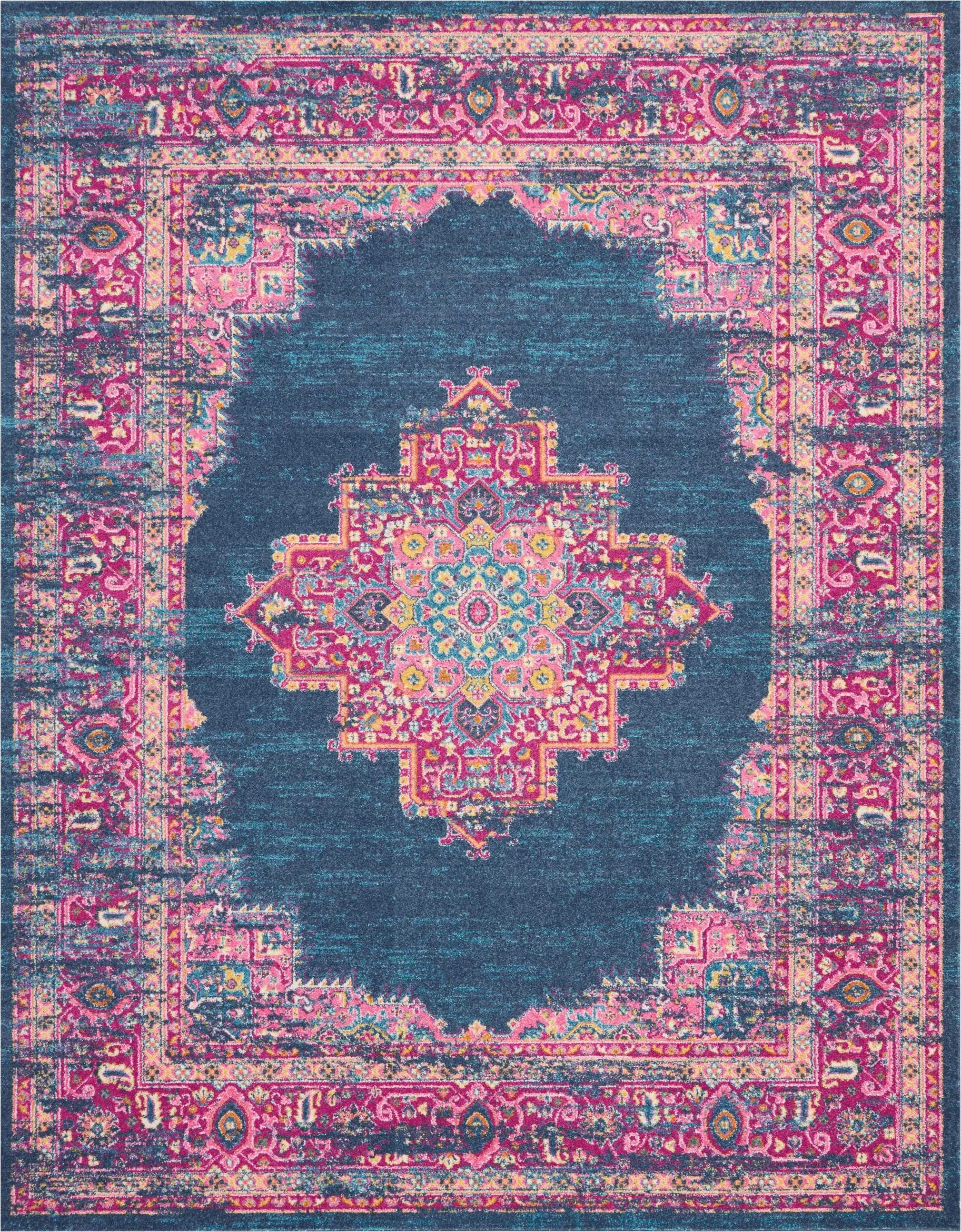 8' X 10' Blue Power Loom Area Rug