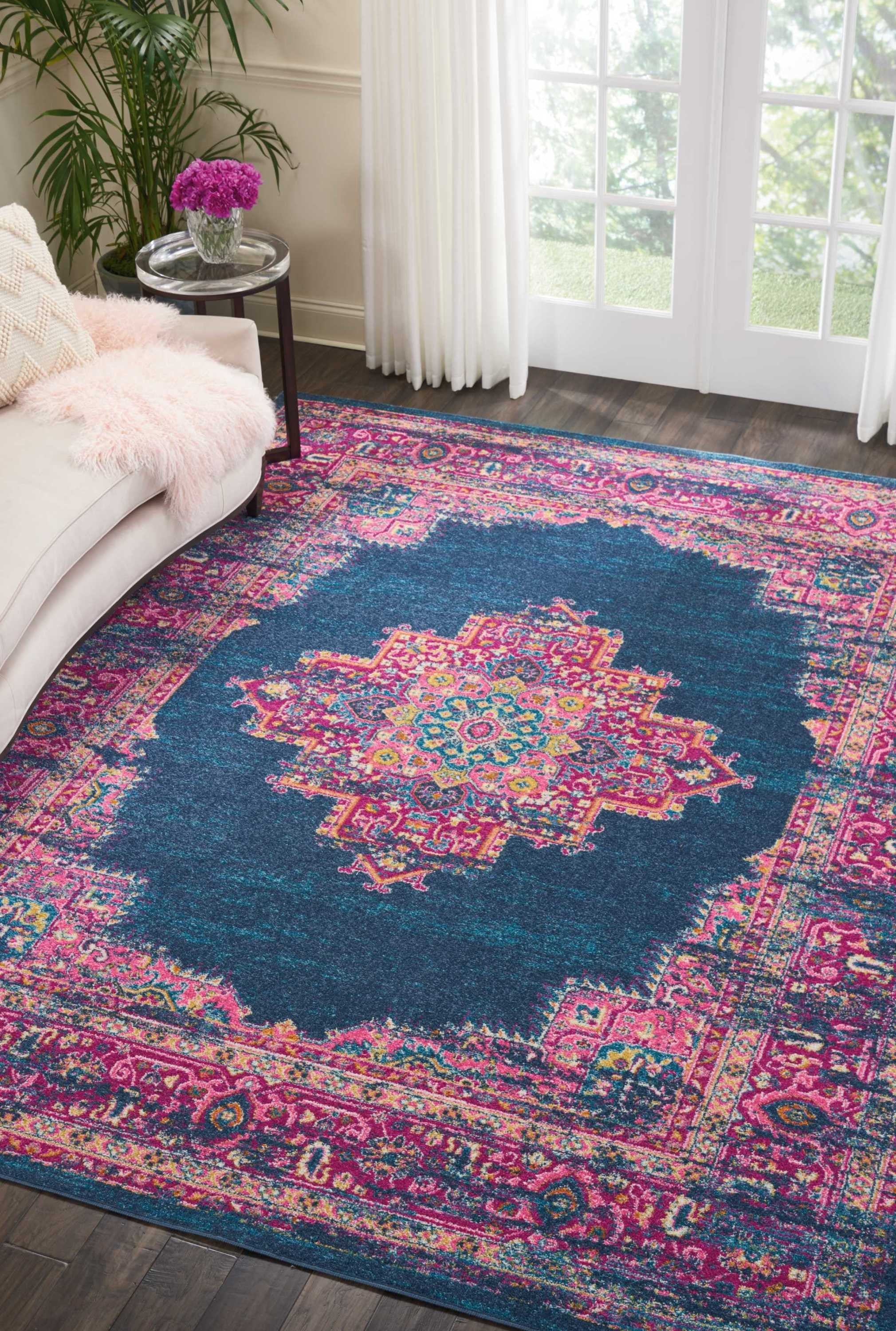 8' X 10' Blue Power Loom Area Rug