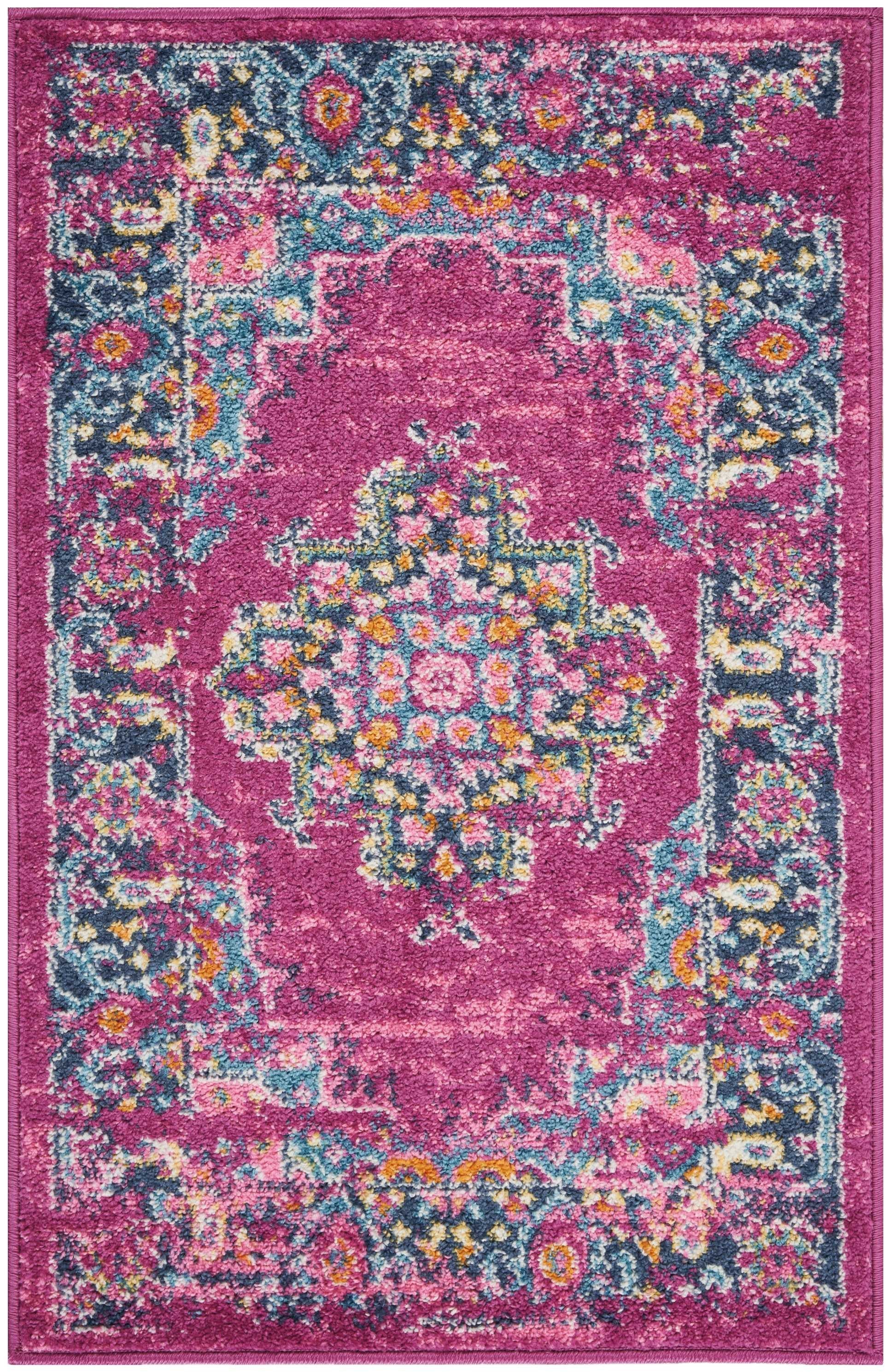 2' X 3' Fuchsia Power Loom Area Rug