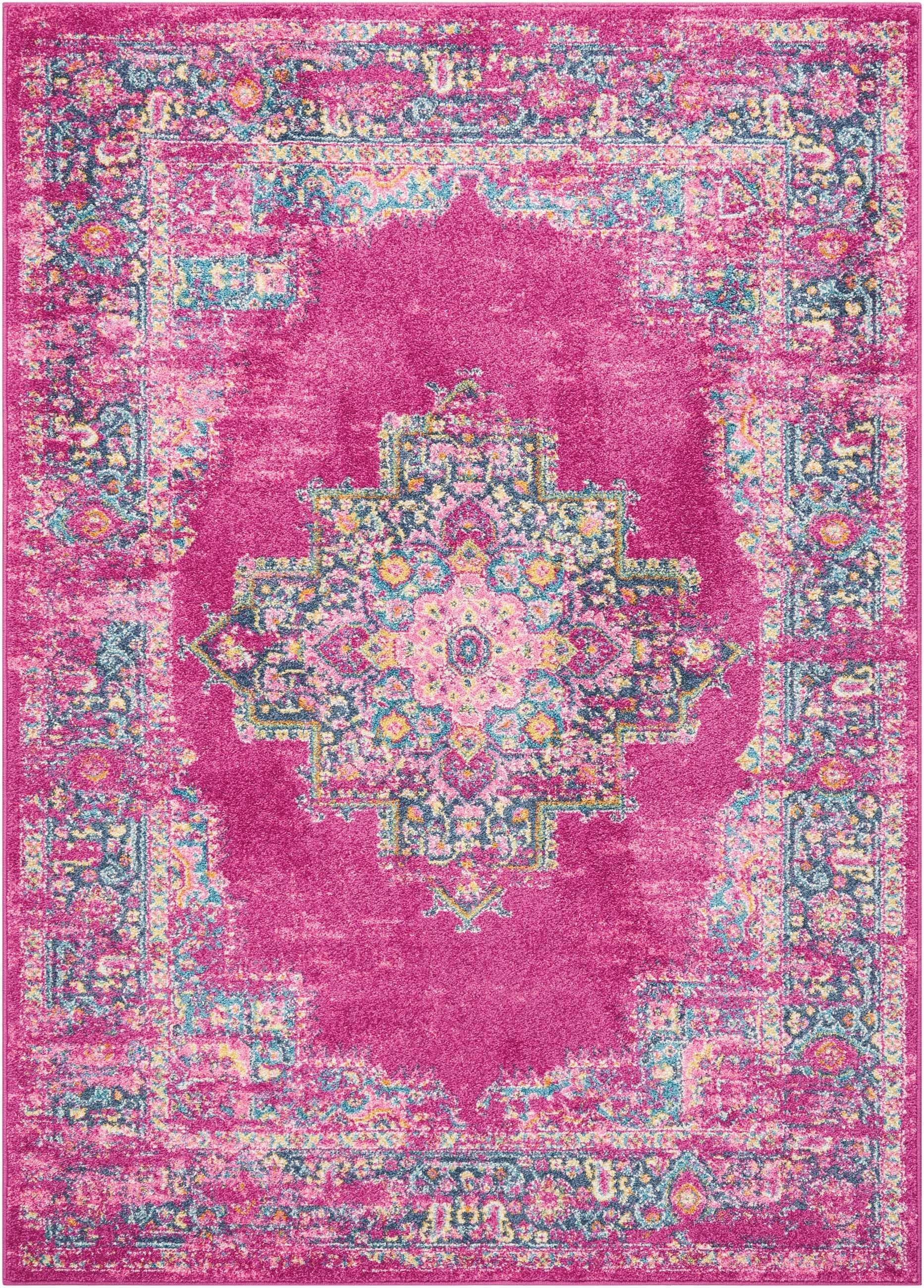 5' X 7' Fuchsia Power Loom Area Rug