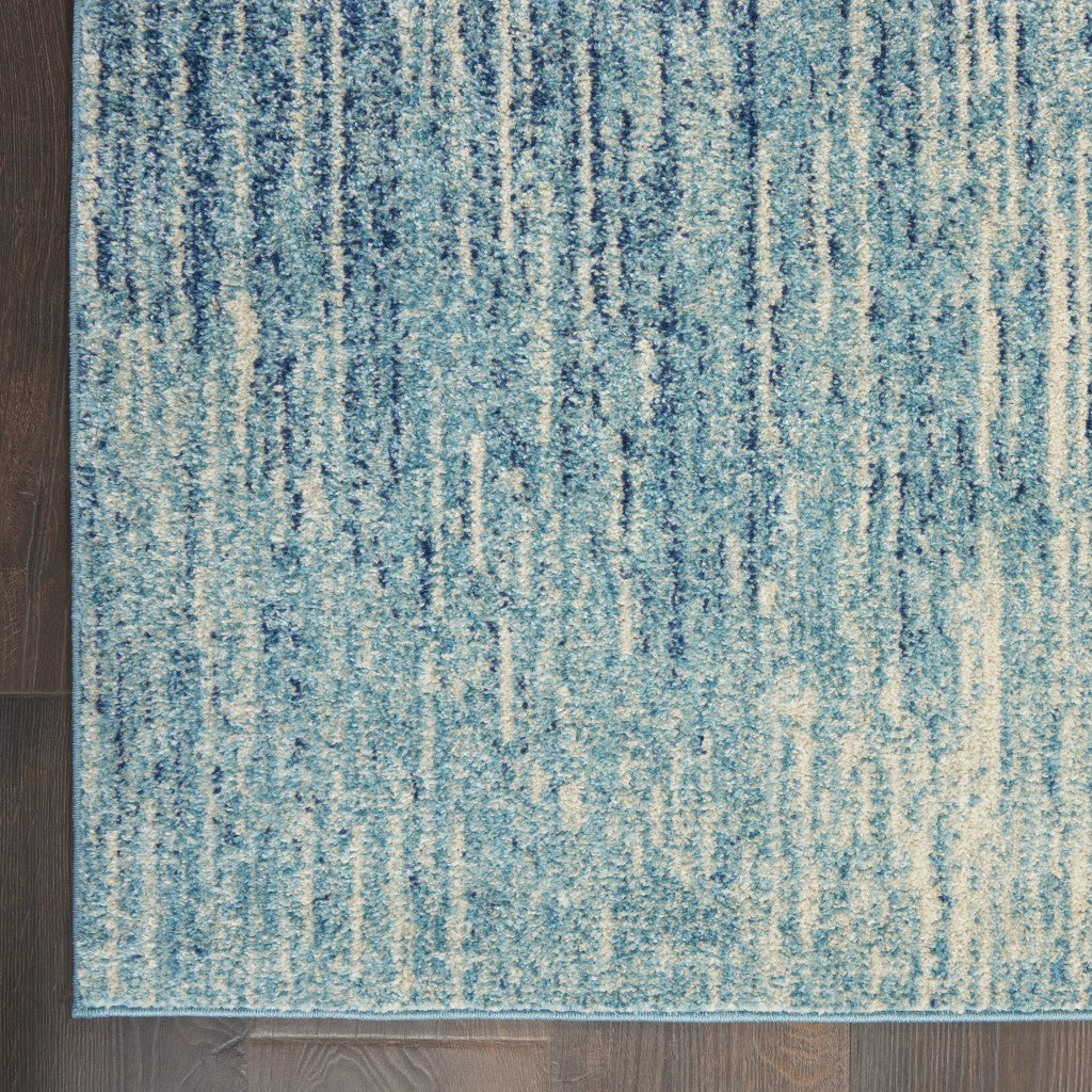 2' X 3' Ivory And Blue Abstract Power Loom Area Rug