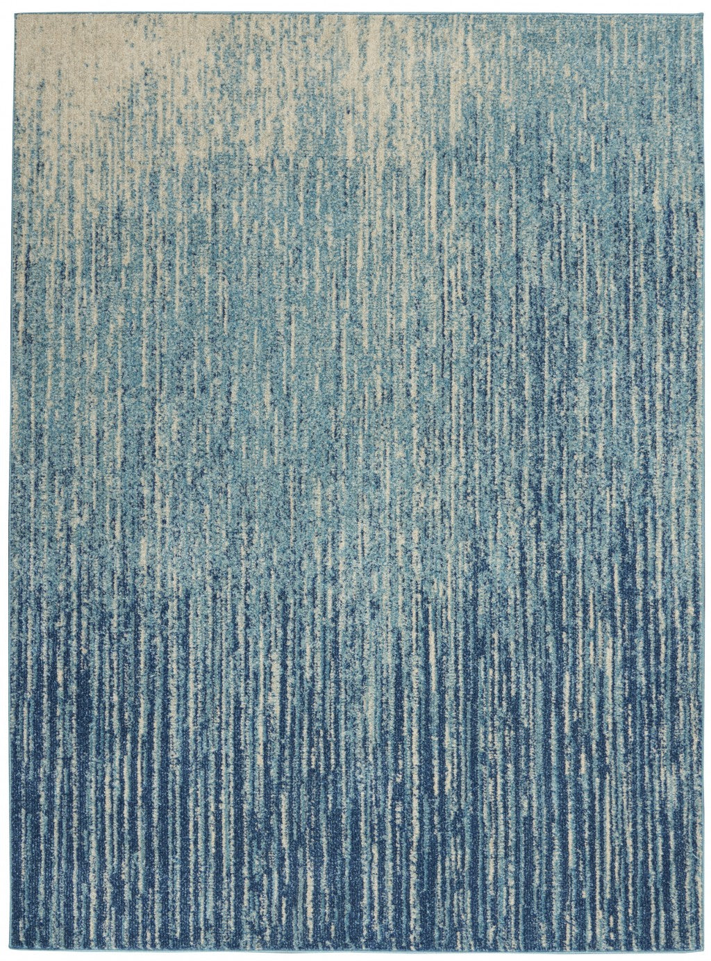 4' X 6' Ivory And Blue Abstract Power Loom Area Rug