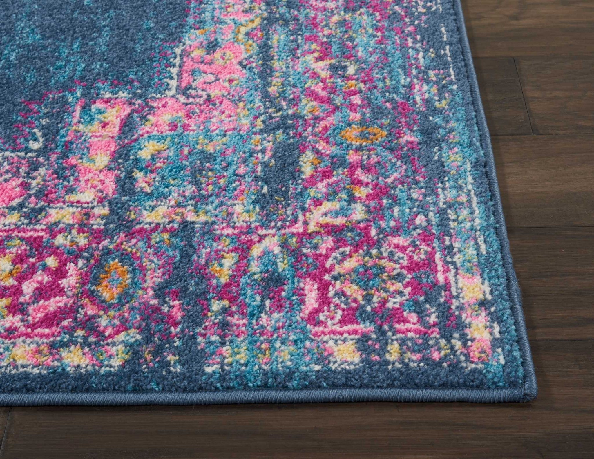 4' X 6' Blue Power Loom Area Rug