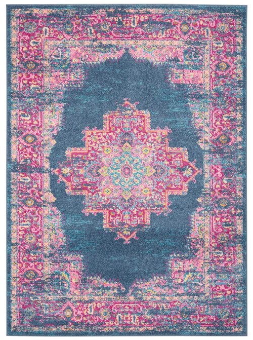 5' X 7' Blue Power Loom Area Rug