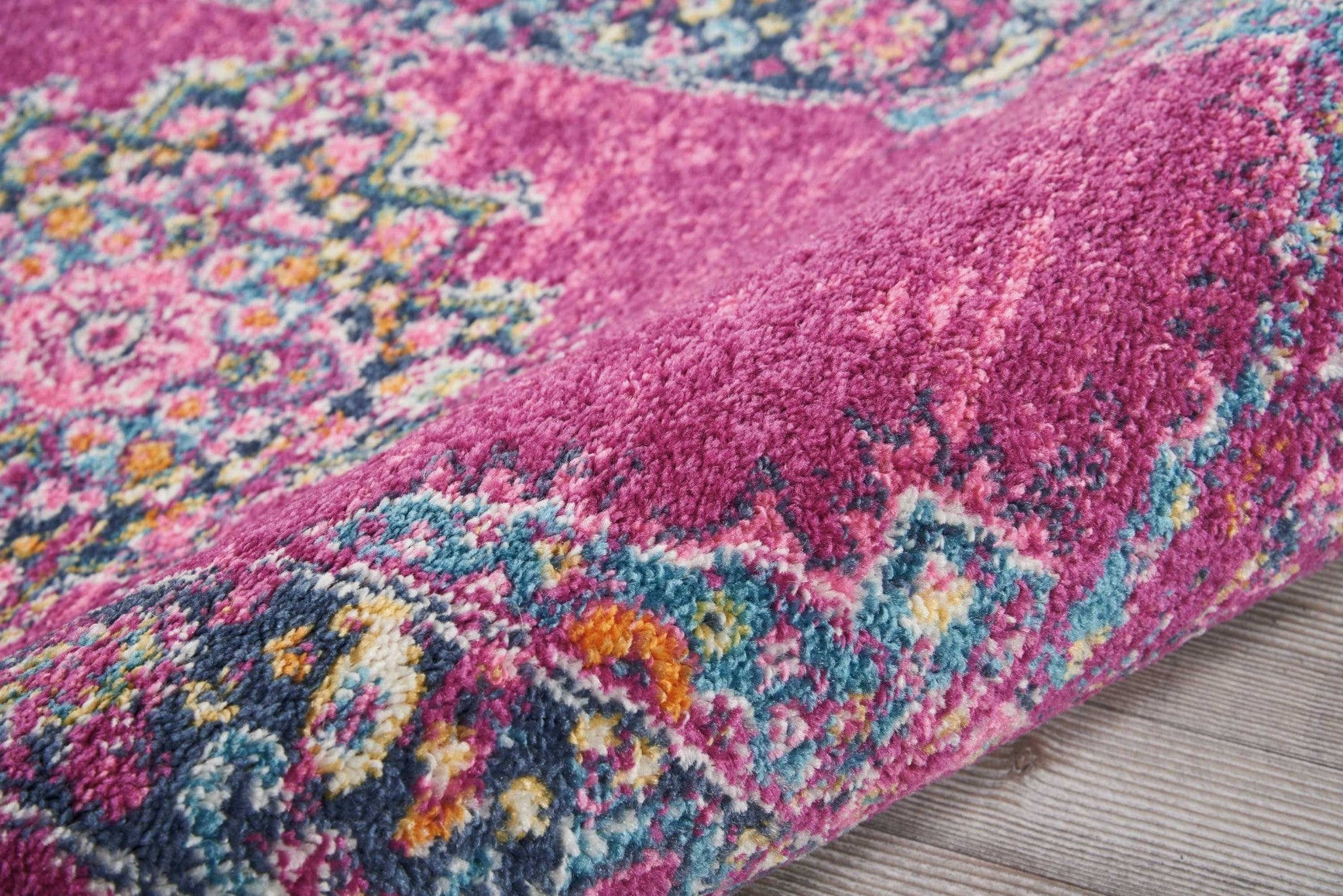 8' Fuchsia Power Loom Runner Rug