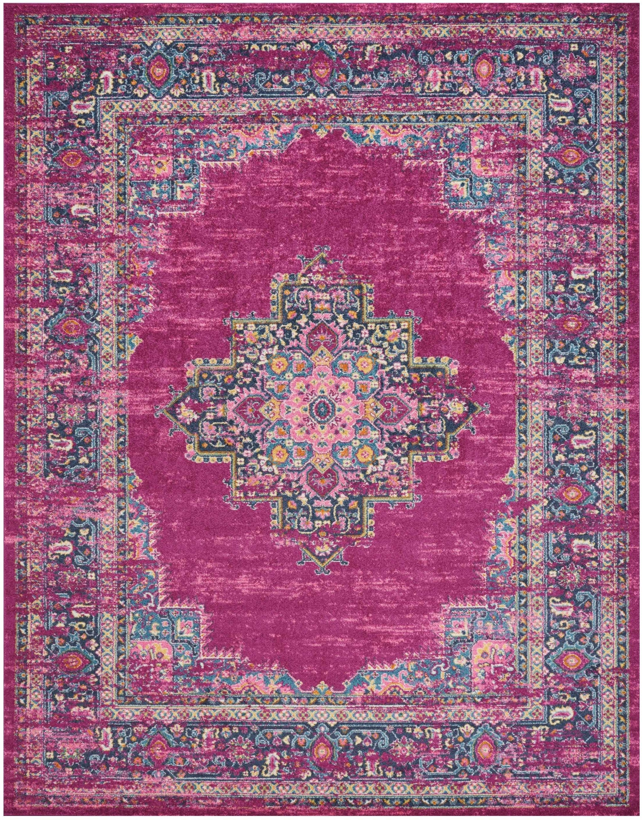 8' X 10' Fuchsia Power Loom Area Rug