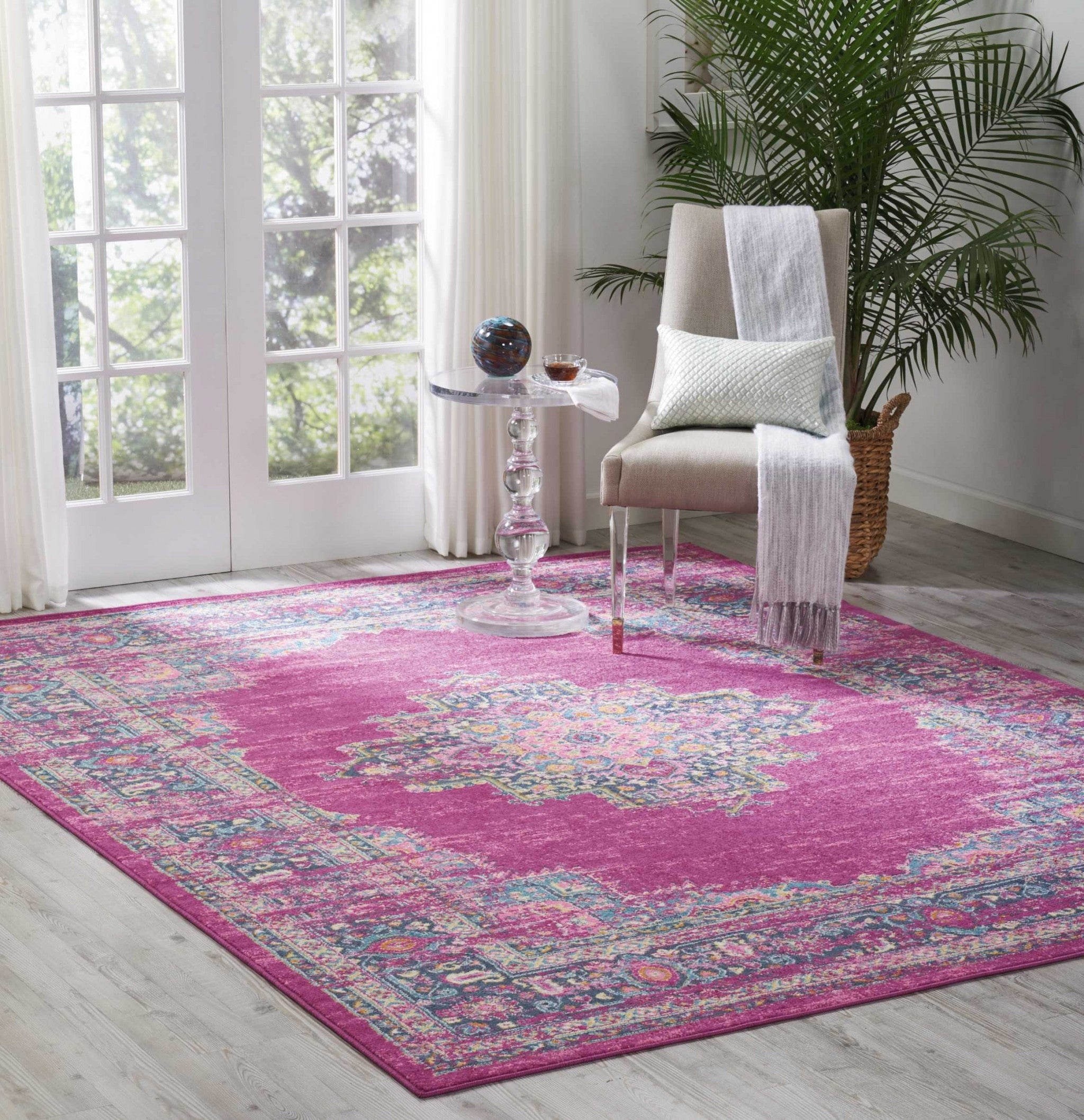 8' X 10' Fuchsia Power Loom Area Rug