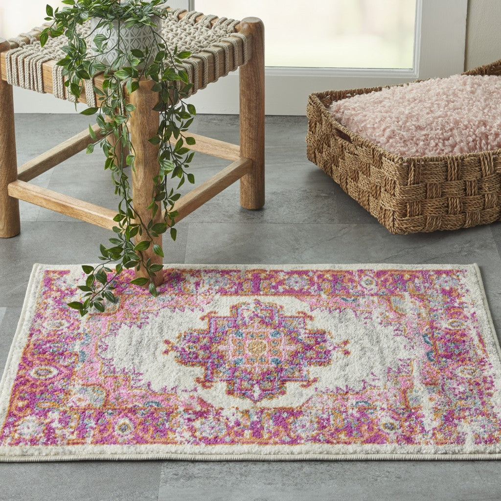 2' X 3' Fuchsia Power Loom Area Rug