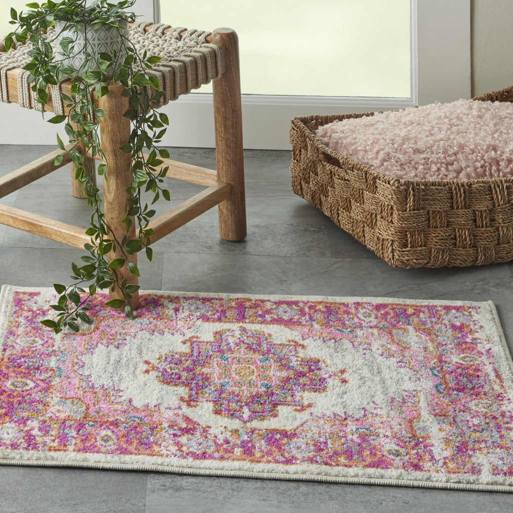 2' X 3' Fuchsia Power Loom Area Rug