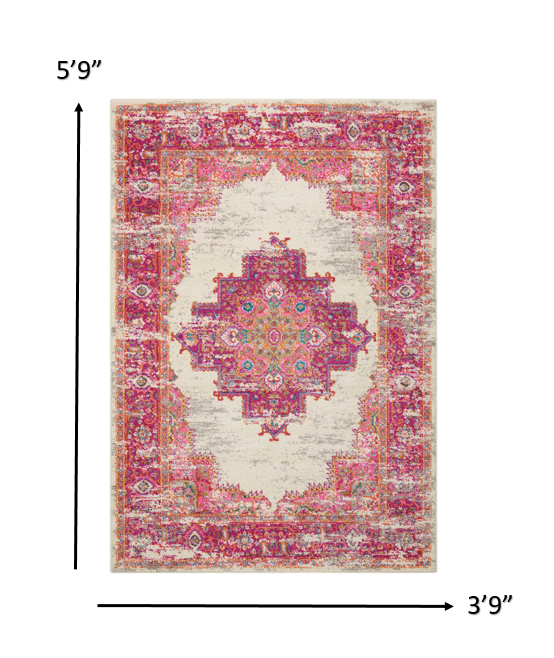 4' X 6' Fuchsia Power Loom Area Rug