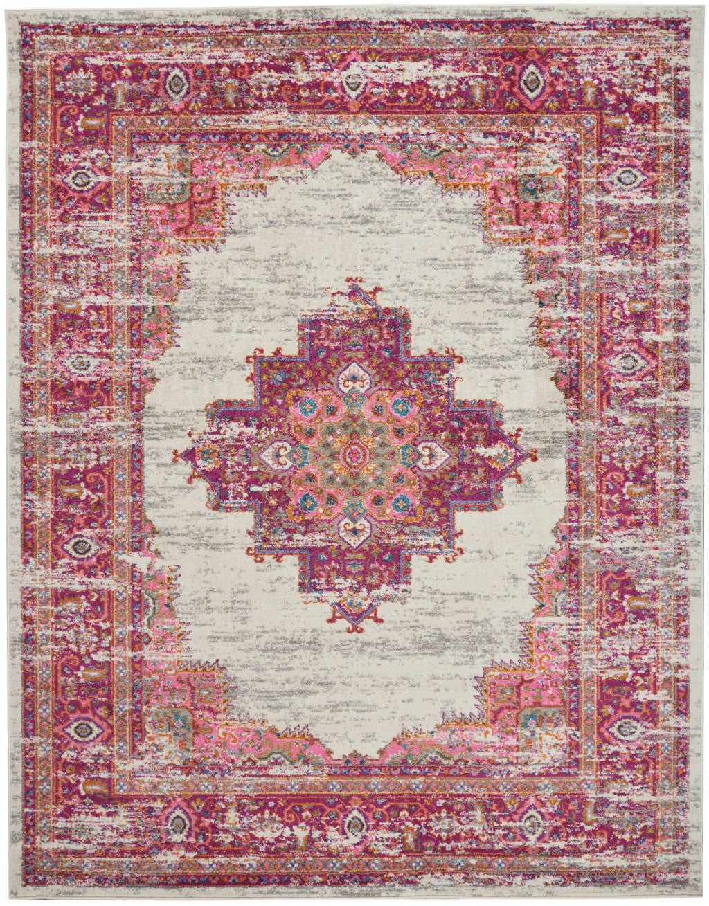 7' X 10' Fuchsia Power Loom Area Rug