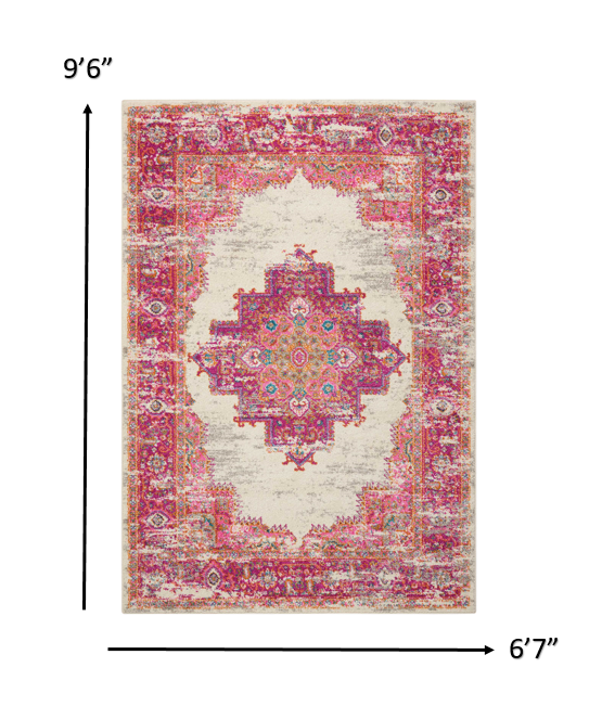 7' X 10' Fuchsia Power Loom Area Rug