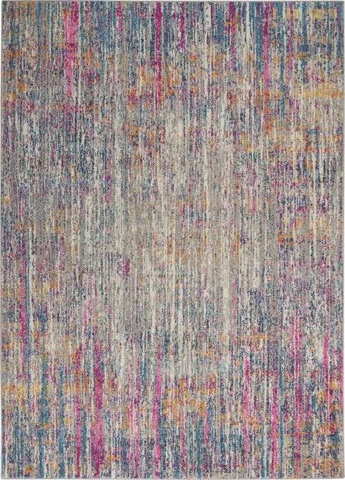 4' X 6' Pink And Ivory Abstract Power Loom Area Rug