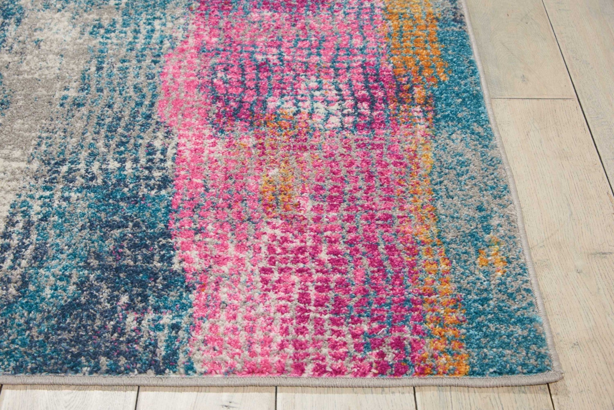 4' X 6' Pink And Blue Abstract Power Loom Area Rug