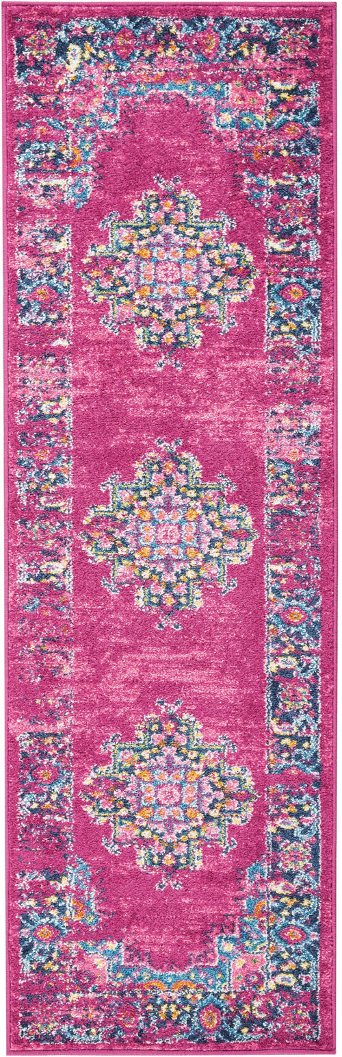 6' Fuchsia Power Loom Runner Rug