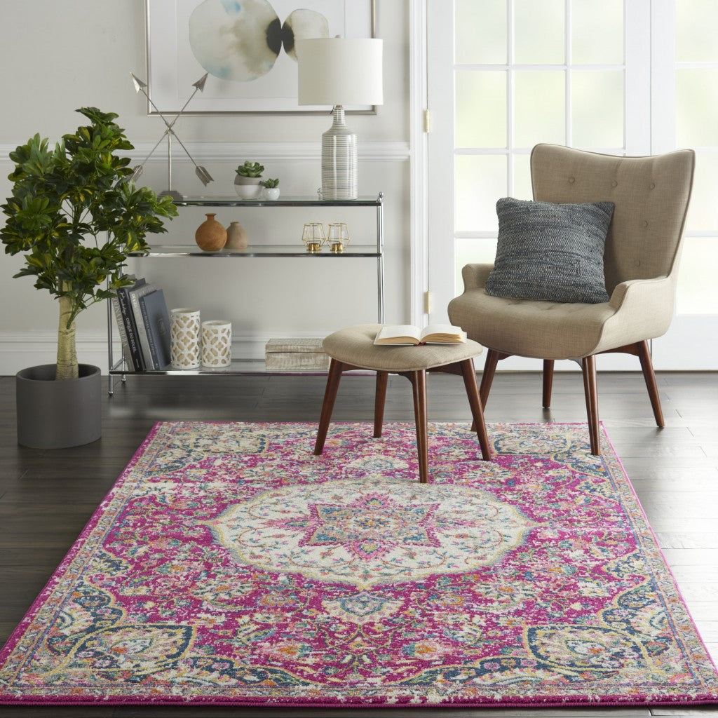 4' X 6' Pink Dhurrie Area Rug