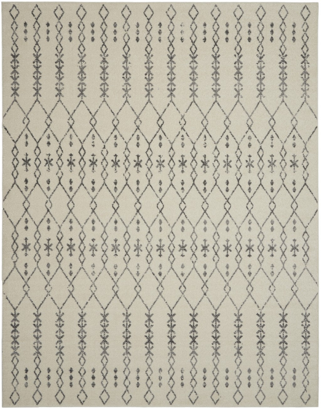 8' X 10' Gray Geometric Power Loom Area Rug