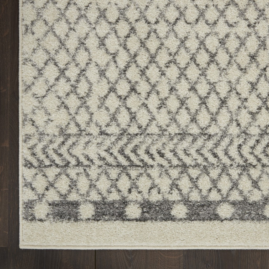 4' X 6' Gray Geometric Power Loom Area Rug