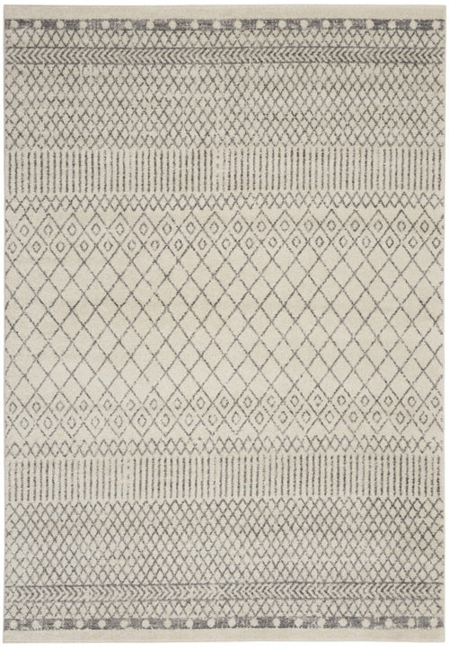 7' X 10' Gray Geometric Power Loom Area Rug