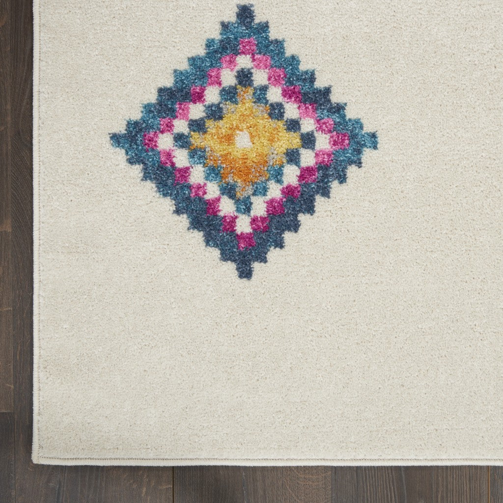 4' X 6' Ivory Geometric Berber Area Rug