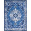 4' X 6' Navy Blue Floral Dhurrie Area Rug