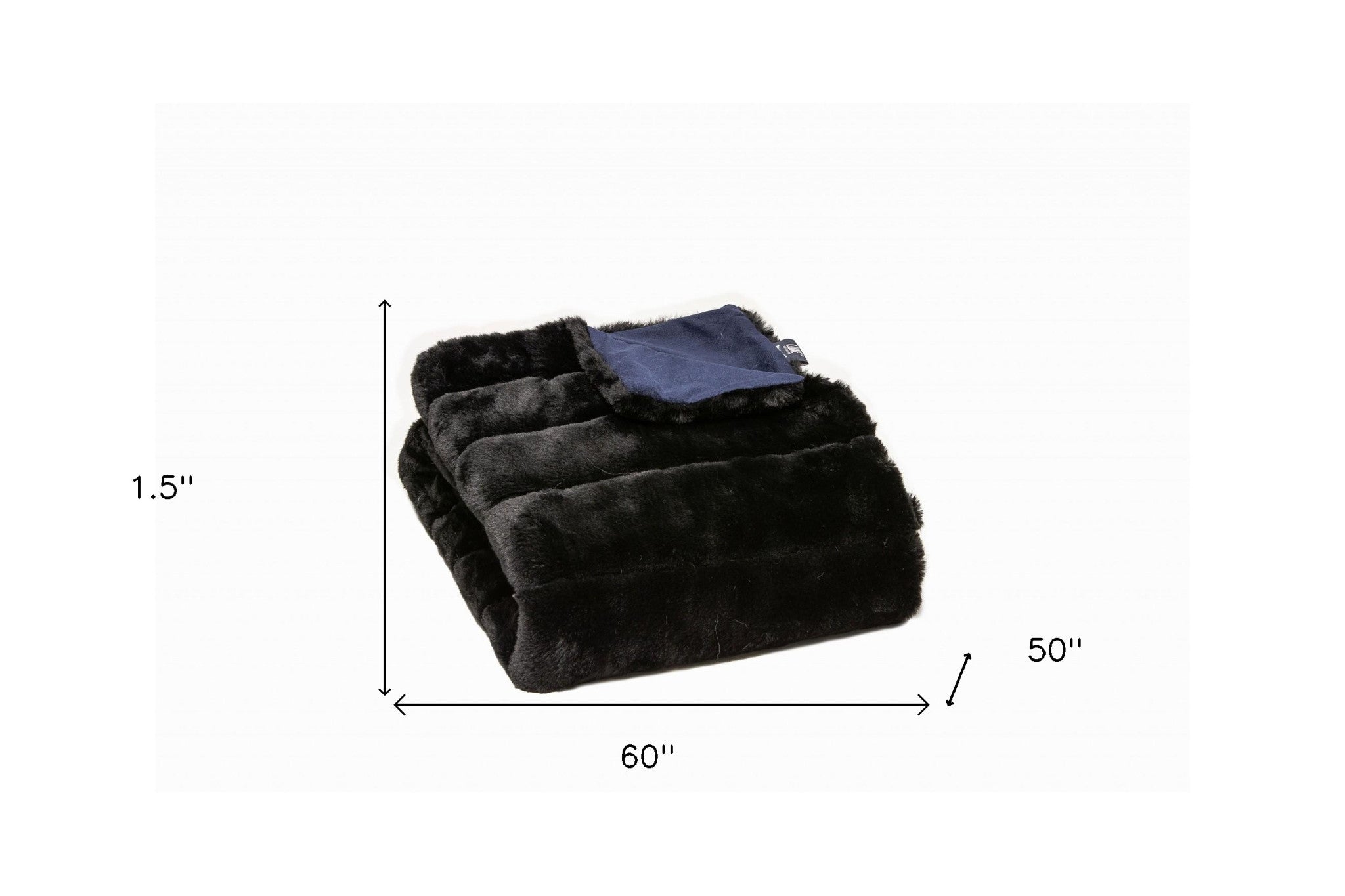 Black Faux Fur Solid Color Plush Throw