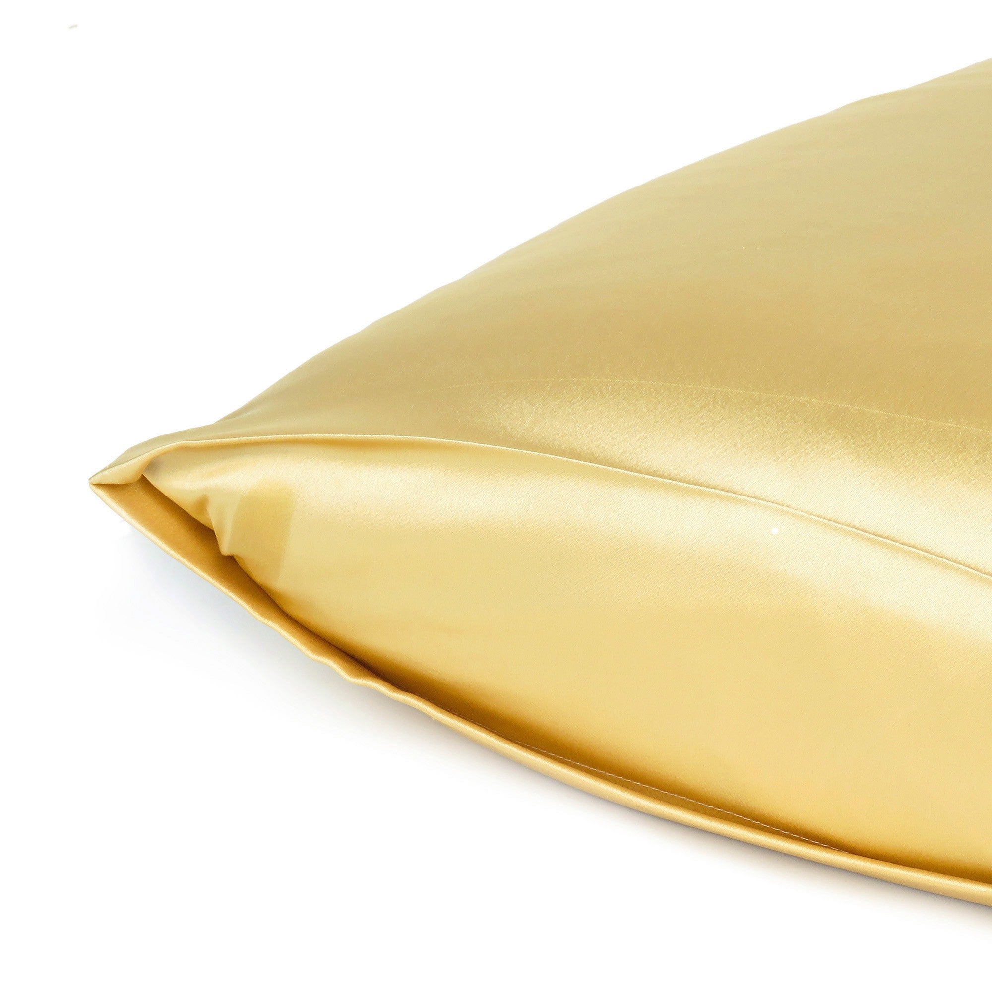 Gold Dreamy Set Of 2 Silky Satin King Pillowcases