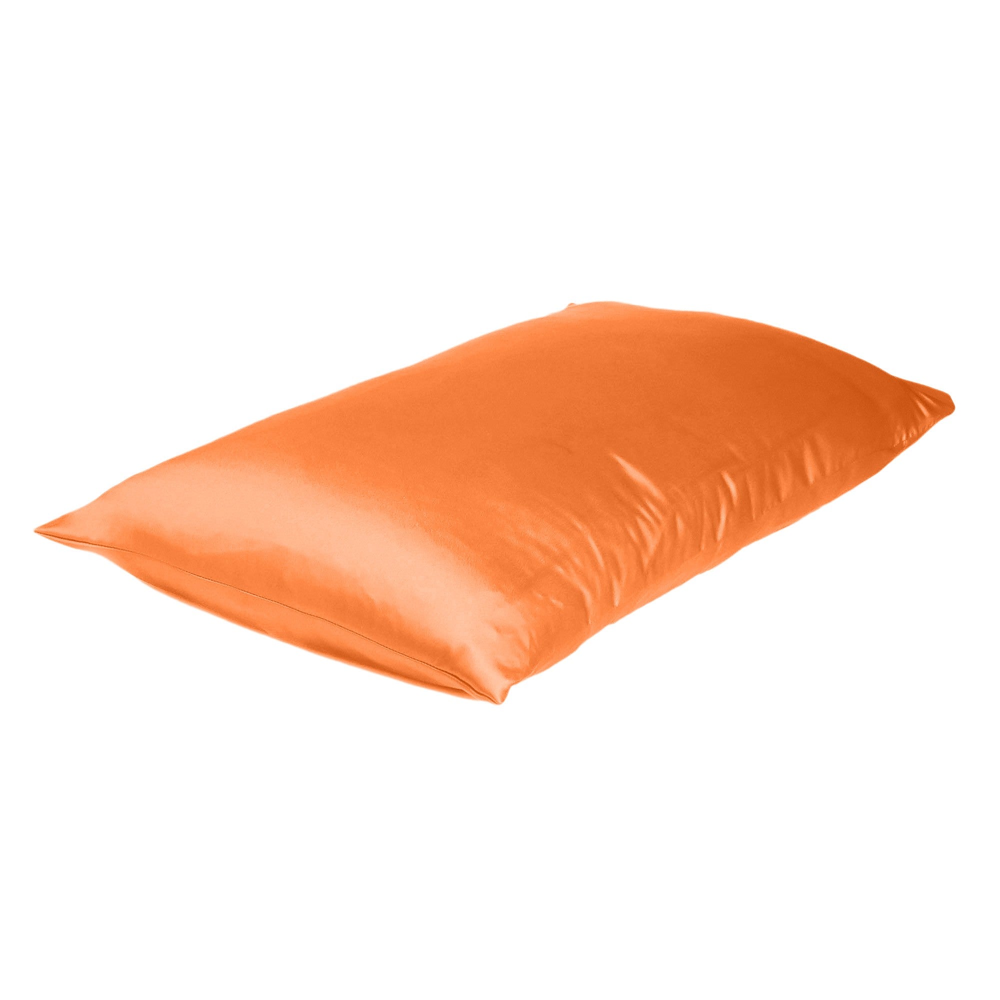 Orange Dreamy Set Of 2 Silky Satin Standard Pillowcases