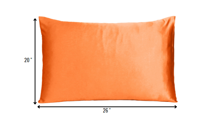 Orange Dreamy Set Of 2 Silky Satin Standard Pillowcases