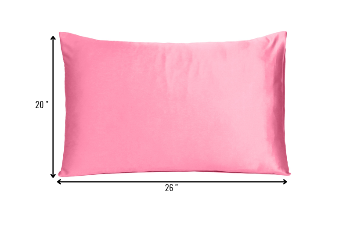 Pink Rose Dreamy Set Of 2 Silky Satin Standard Pillowcases