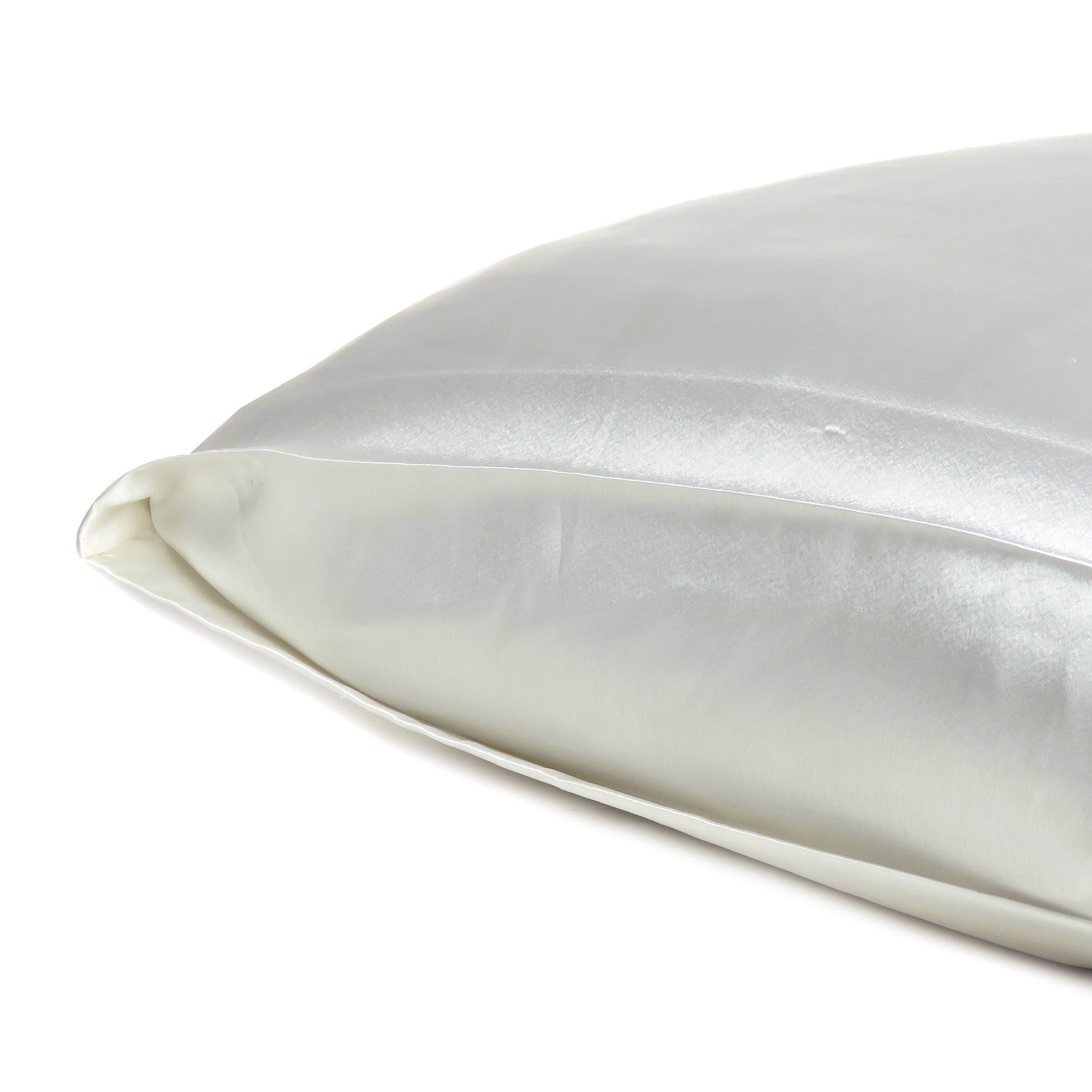 White Dreamy Set Of 2 Silky Satin Standard Pillowcases