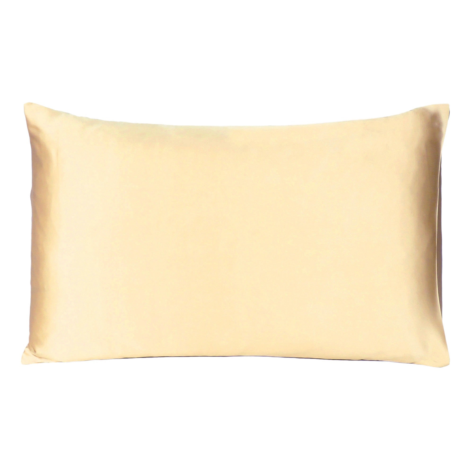 Pale Yellow Dreamy Set Of 2 Silky Satin Queen Pillowcases