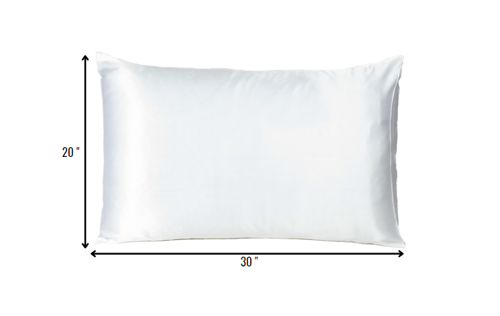 White Dreamy Set Of 2 Silky Satin Queen Pillowcases