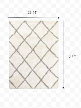 2’ X 3’ Ivory And Gray Geometric Lattice Scatter Rug