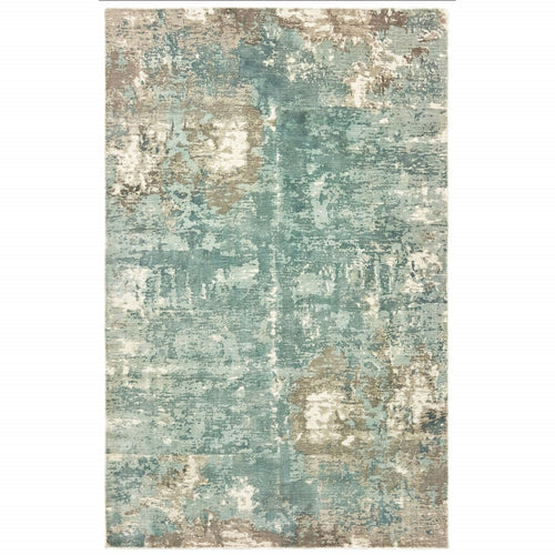 6’ X 9’ Blue And Gray Abstract Pattern Indoor Area Rug