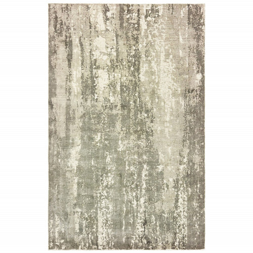 10’ X 14’ Gray And Ivory Abstract Splash Indoor Area Rug