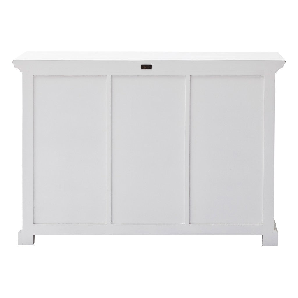 White Modern Farmhouse Large Accent Cabinet With Baskets