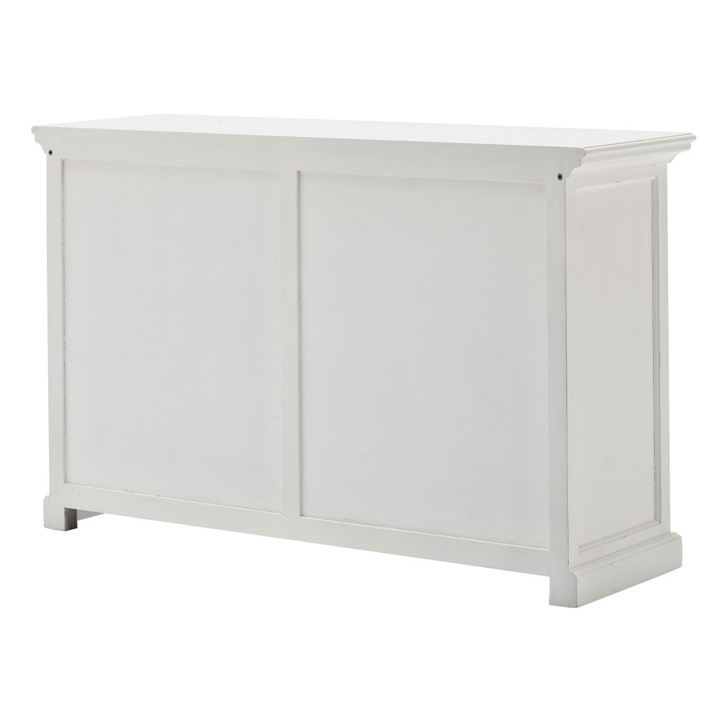 Modern Farmhouse White Buffet Server With Sliding Doors