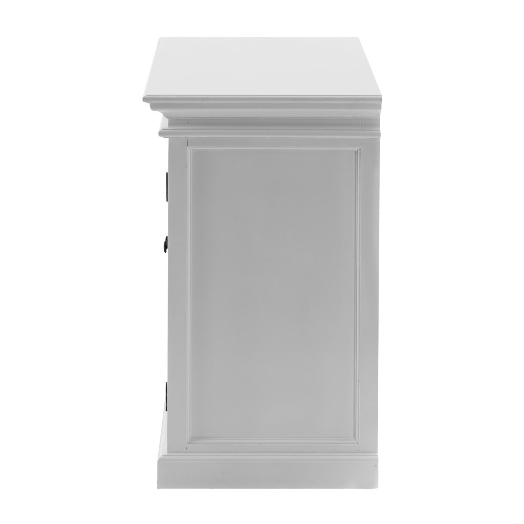 Modern Farm White Glass Door Accent Cabinet