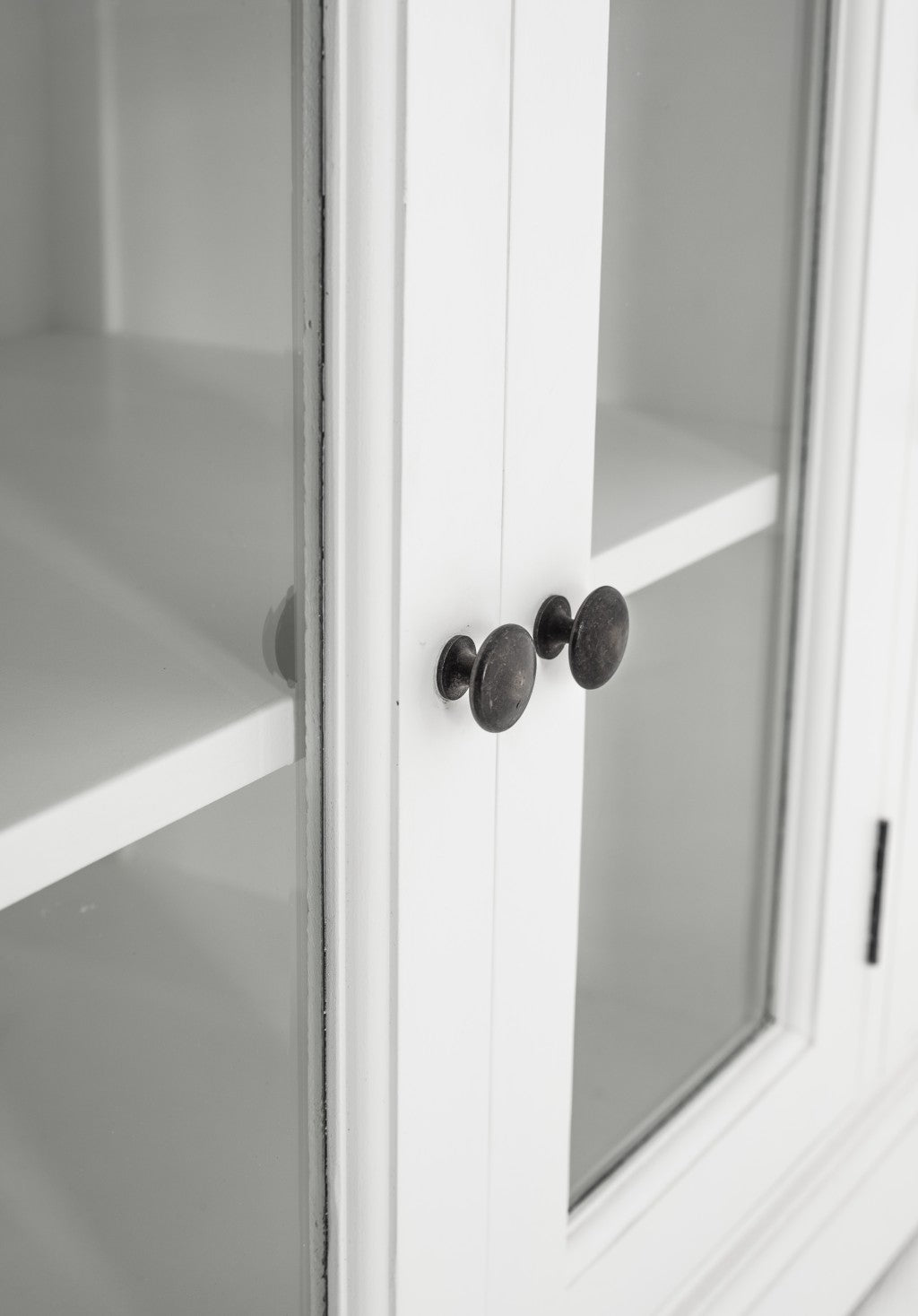 White Accent Cabinet With Glass Doors