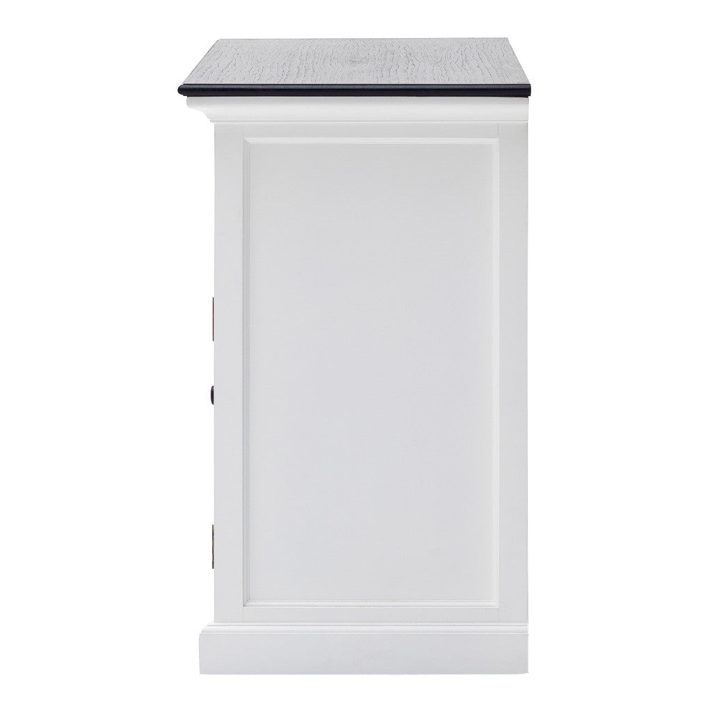 Modern Farmhouse Black And White Large Accent Cabinet