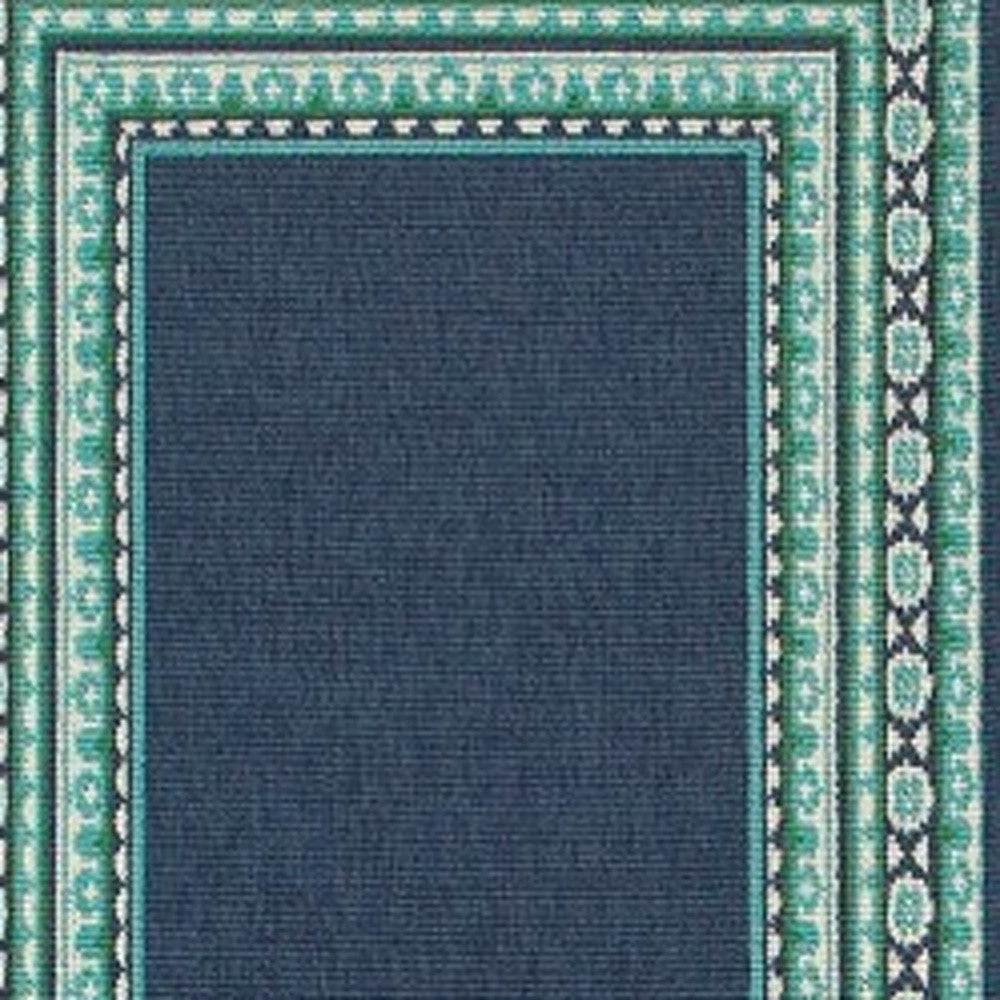 2' X 8' Blue and Green Indoor Outdoor Area Rug