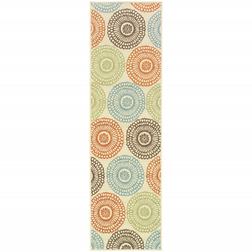 2' X 8' Beige Indoor Outdoor Area Rug